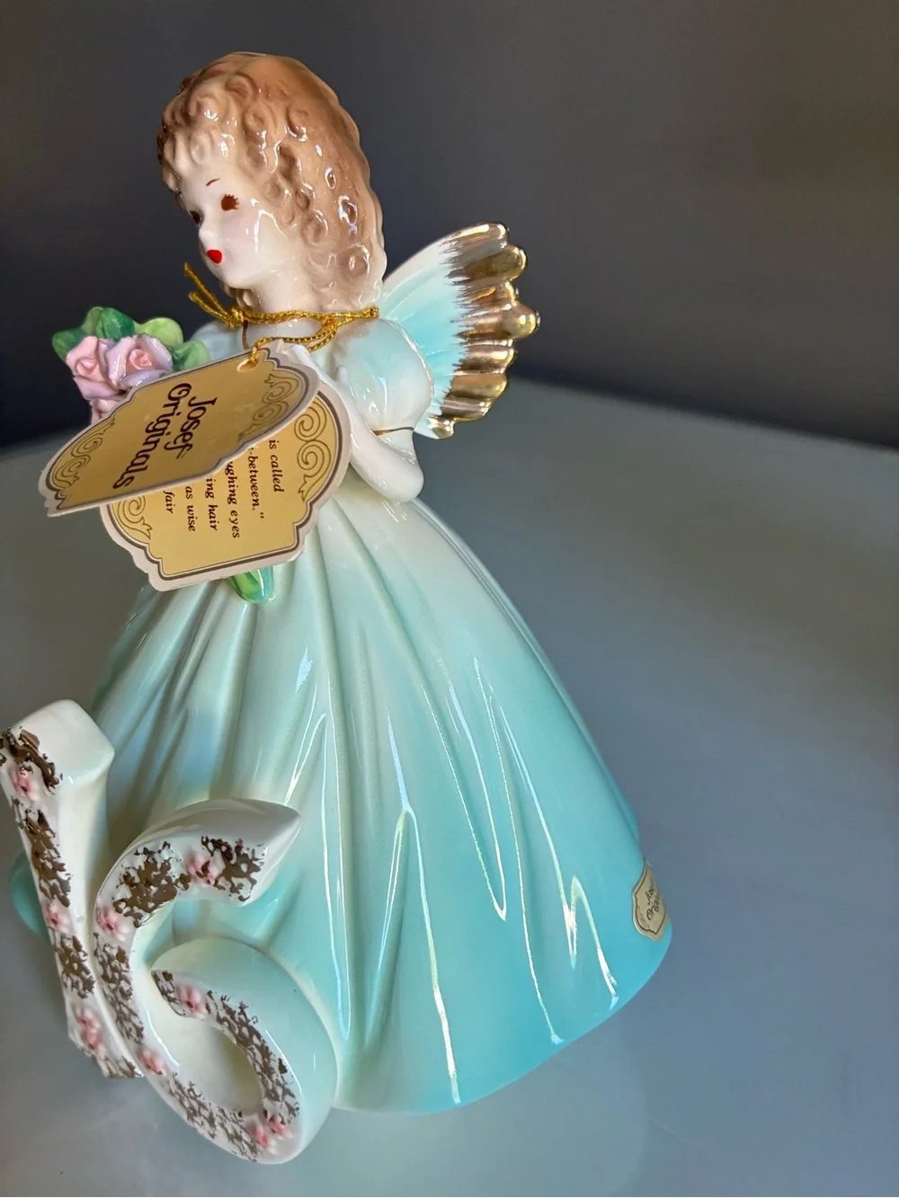 Vintage Flawed Josef Originals Birthday Girl Angel Fairy Number 16